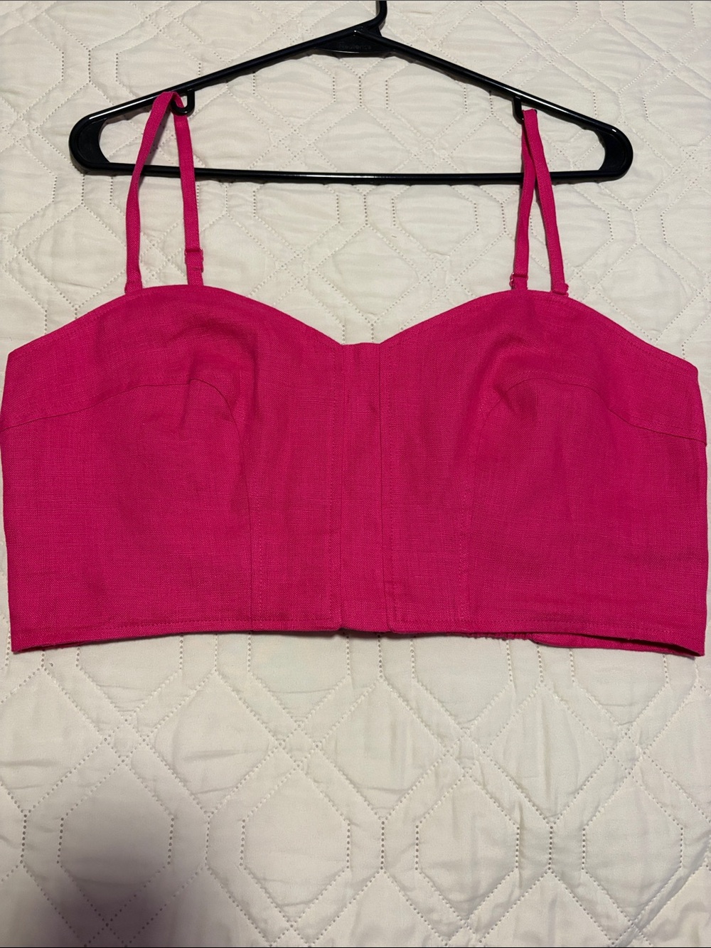 FARM Rio Fuchsia linen crop Tank Top - Women’s size large
